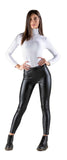Leggings ecopelle felpato da donna coprente termico Eletta Milano EL202