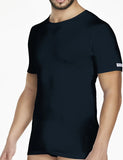 3 maglie t-shirts elasticizzate girocollo da uomo mezza manica cotone elastico Pierre Cardin PCU100