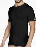 3 maglie t-shirts elasticizzate girocollo da uomo mezza manica cotone elastico Pierre Cardin PCU100