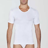 3 elastische T-Shirts mit V-Ausschnitt für Herren, halbe Ärmel, elastische Baumwolle Pierre Cardin PCU101