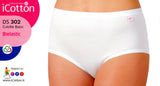 6 slip culotte maxi vita alta elasticizzato da donna in cotone bielastico DS302