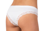 6 brasiliane da donna cotone bielastico elasticizzato DS316 elastico interno con pizzo