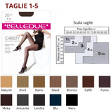elledue - 6 DEN Damenstrumpfhose 20 DEN seidenmatt Christy mit Gummizug