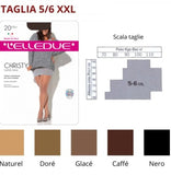elledue - 6 DEN Damenstrumpfhose 20 DEN seidenmatt Christy mit Gummizug