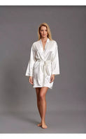 Kimono liscio manica lunga in raso effetto seta da donna Andra 862 vestaglia