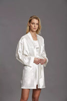 Kimono liscio manica lunga in raso effetto seta da donna Andra 862 vestaglia