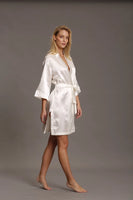 Kimono liscio manica lunga in raso effetto seta da donna Andra 862 vestaglia