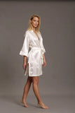 Kimono liscio manica lunga in raso effetto seta da donna Andra 862 vestaglia