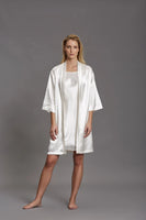 Kimono liscio manica lunga in raso effetto seta da donna Andra 862 vestaglia