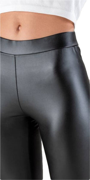 Leggings ecopelle felpato da donna coprente termico Eletta Milano EL202