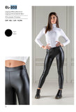 Leggings ecopelle felpato da donna coprente termico Eletta Milano EL202