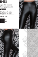 Leggings ecopelle felpato da donna coprente termico Eletta Milano EL202