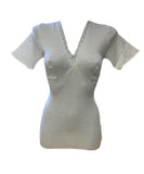 Canottiera incrocio da donna mezza manica in lana Madiva Sorrento maglia intima