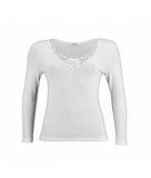 Maglia liscia manica lunga scollo V da donna in lana Madiva Agnese intima calda