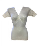 Maglia incrocio mezza manica da donna in misto lana Madiva Cortina intima calda