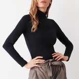 Maglia lupetto da donna a manica lunga in cotone elastico garzato Cotonella 3511