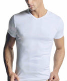 Maglia scollo a V da uomo mezza manica in cotone caldo interlock Navigare 112