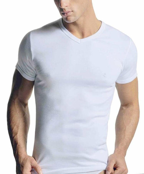 Maglia scollo a V da uomo mezza manica in cotone caldo interlock Navigare 112