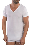 Maglie canottiere intime scollo a V da uomo mezza manica in cotone Mabrat 472