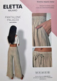 Pantalone palazzo da donna Eletta Milano EL26303 panta leggings pantapalazzo