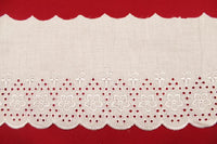 Pizzo Sangallo tutto cotone Passamaneria Bianco Ricamato Smerlato Alto 12 Cm 1063