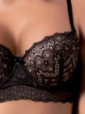 Reggiseno balconcino pizzo imbottito con ferretto coppa B Love and Bra Chantal