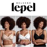 Lepel - Reggiseno da donna preformato cotone sulla pelle senza ferretto Coppa B C Lepel Segreto Belseno 270 chiusura sul retro