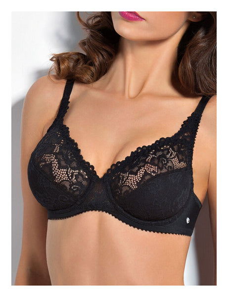 Reggiseno Lunaire 16041L Coppa Morbida Pizzo 38D Nero – Nuovo Con Etichette