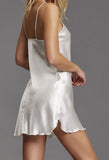 Sottoveste lingeria donna mini lucida in raso con bratelle spalla stretta Andra