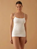 Top canotta spalla stretta da donna in cotone elastico modal Jadea 4179 spallina