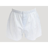 Colombo - Men's boxer shorts with front opening and button in Kent cotton poplin thread 