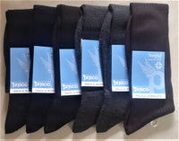 Prisco – 6 Paar lange, breite, gerippte Hygienesocken für Herren aus gerippter Sanital-Wolle 