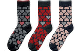 6 pairs of short women's socks Virtus warm cotton socks with striped hearts and stars pattern