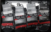 6 pairs of short women's socks Virtus warm cotton socks with striped hearts and stars pattern