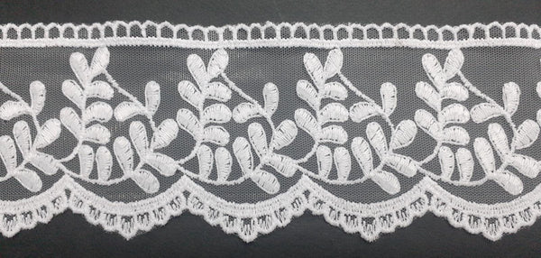 Nastro In Pizzo Vintage Bianco Smerlato – 2,8 Cm X 18,2 M – Poliestere Per Cucito, Confezioni Regalo, Matrimoni E Junk Journal