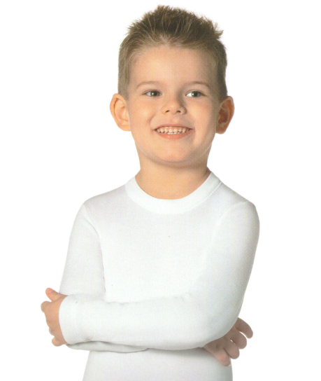 2 Pezzi Intimo Termico Unisex Bambini - T-Shirt Manica Lunga + Pantaloncini Bianchi, 65% Poliestere 35% Cotone, Taglia 2-3 Anni